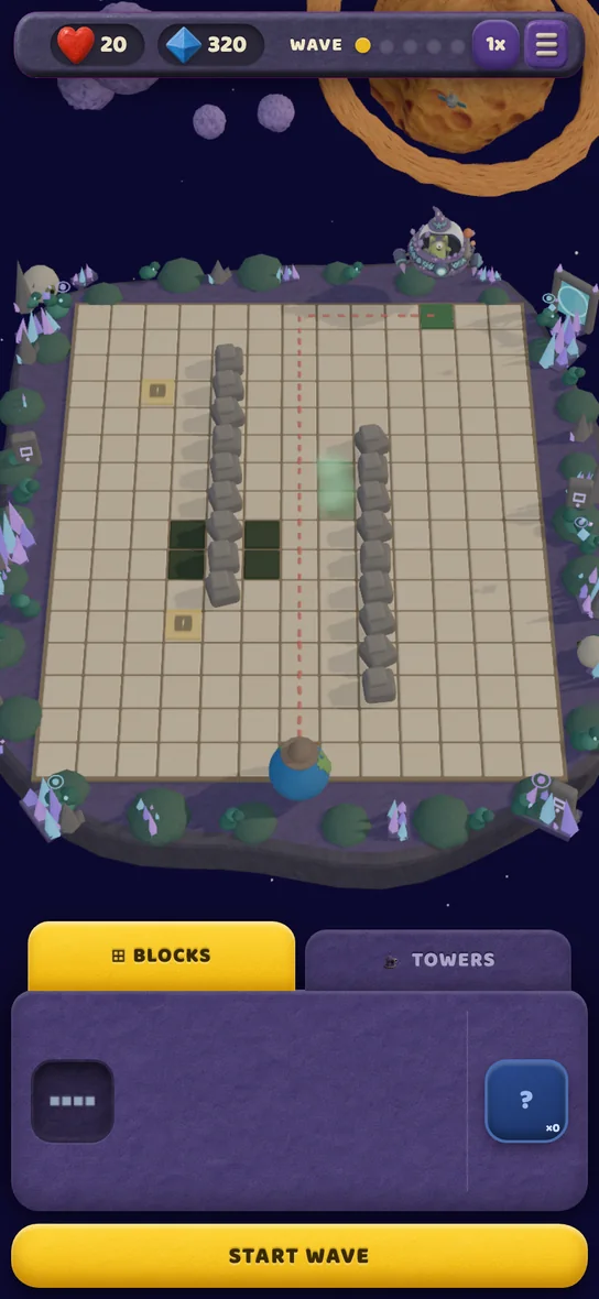 The arcane dark world: a shadowed board lit by drifting green light.